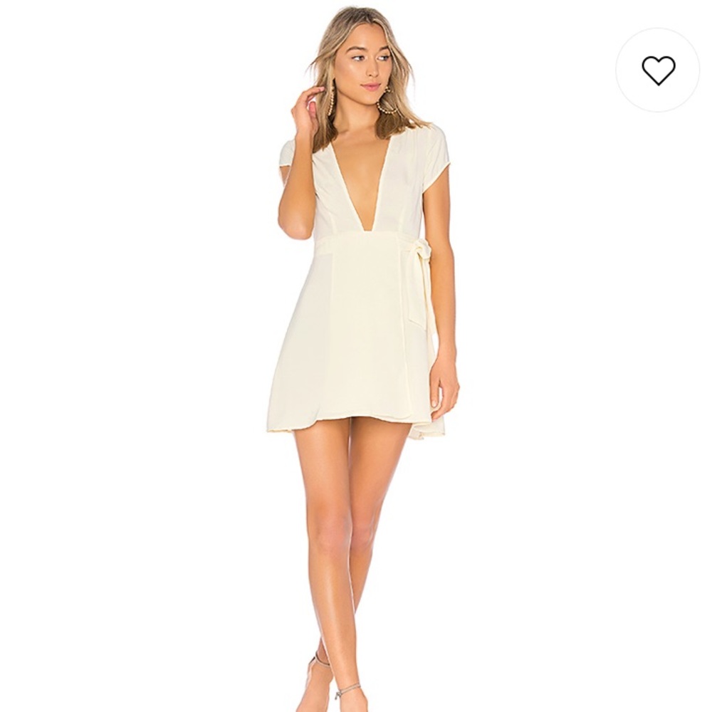 REVOLVE cream colored wrap dress